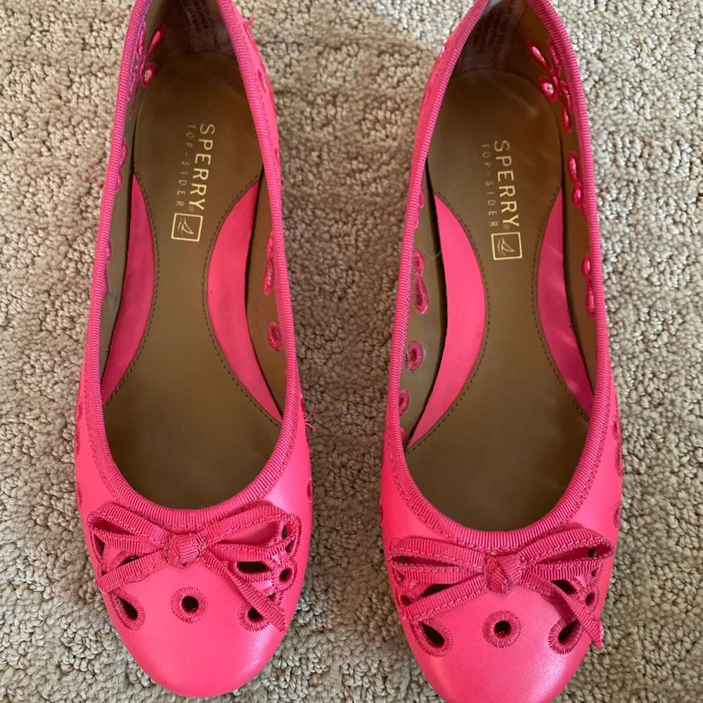 Pink Sperry ballet flats